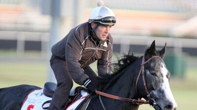 Godolphin trainer Andre Fabre during a training session at Meydan Racecourse. Jaime Puebla / The National