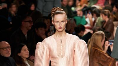 Big sleeves at the Fendi show during Milan Fashion Week