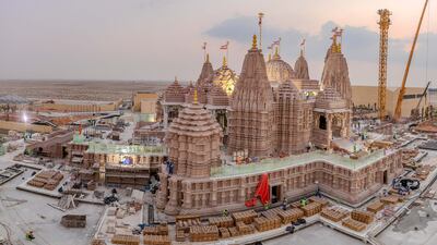 The Baps Hindu Mandir will be inaugurated on February 14 by Indian Prime Minister Narendra Modi. Photo: Baps Hindu Mandir