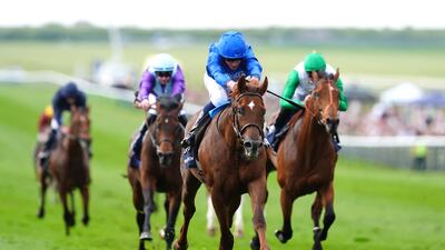 Notable Speech ridden by William Buick on their way to winning the 2000 Guineas. PA