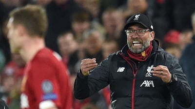 Liverpool manager Jurgen Klopp shouts instructions to his players. AFP