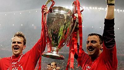 Dietmar Hamann, left, won the Champions League with Liverpool in 2005.