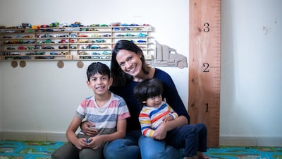 Amanda Dias used a shoe stand to build a storage shelf for toy cars. Reem Mohammed / The National