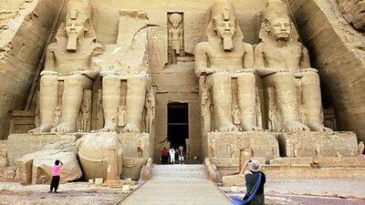Egypt is slowly coming back as a tourist destination for Emiratis. Above, the Great Temple of Ramses II in Abu Simbel. Ben Curtis / AP Photo