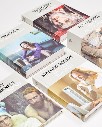 The book sleeves feature images by Steven Miesel
