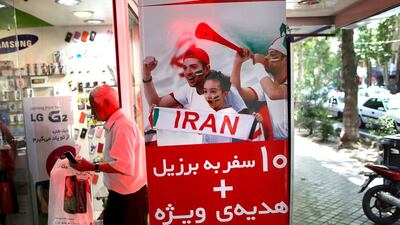 A man enters a Samsung store in Isfahan, Iran. John Moore / Getty Images