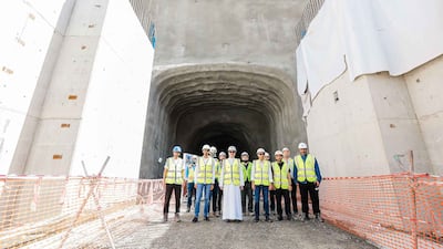 Mr Al Tayer also reviewed the work progress of the 1.2 kilometre subterranean tunnel which connects the two dams in June.