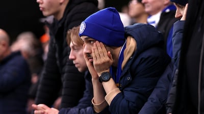 A Chelsea fan at Stamford Bridge on Sunday. Getty Images