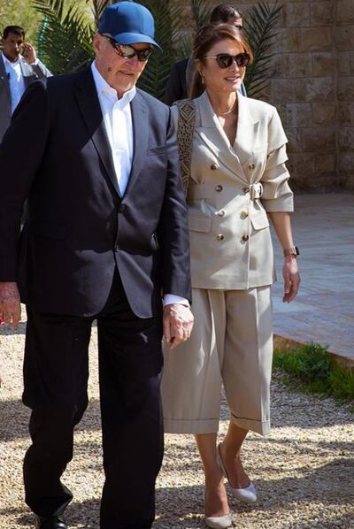 King Harald V of Norway and Queen Rania of Jordan visit Al Maghtas, the baptism site of Jesus Christ. Instagram / Queen Rania