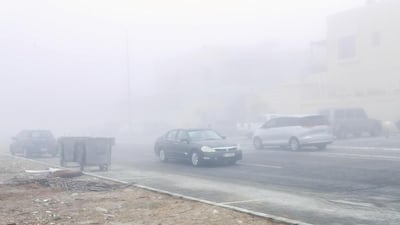 Visibility dropped to dangerously low levels during the fog of the last few days. Victor Besa / The National