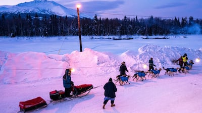 Linwood Fiedler leaves Takotna, Alaska, during the Iditarod trail sled dog race. AP