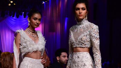 Bollywood celebrities sat front row at the show.