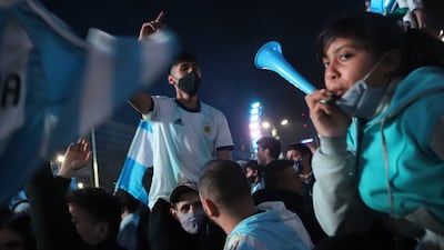 Fans celebrate in Buenos Aires after Argentina won the Copa America with a 1-0 victory over arch rivals Brazil.