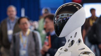 A humanoid robot at an industrial trade fair in Hannover, Germany earlier this year. AFP