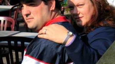 Patrick Hart, one of at least 25 US military members who have applied for refugee status in Canada, with his wife Jill in Toronto.