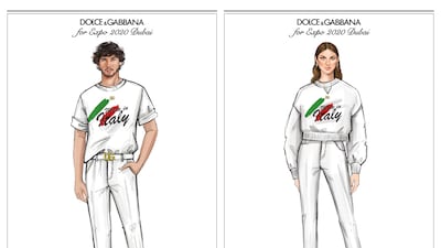 The Dolce & Gabbana-designed outfits worn by volunteers at the Italy Pavilion at Expo 2020 Dubai will be available to buy in-store from January. Photo: Dolce & Gabbana