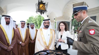 Sheikh Mohammed bin Rashid visited Poland to strengthen relations between the UAE and Warsaw in the wake of the country’s recent presidential election. Wam