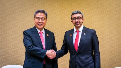 Sheikh Abdullah discussed the ties between the UAE and South Korea and ways of reinforcing their overall co-operation with Park Jin, South Korea's Foreign Minister. Wam