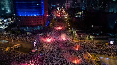 Many Israelis have taken to the streets to protest against a judicial overhaul by Prime Minister Benjamin Netanyahu. AP