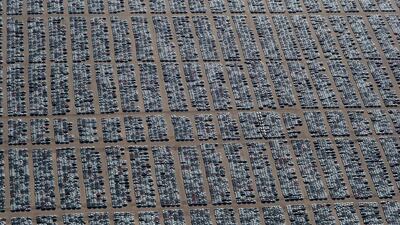 Reacquired Volkswagen and Audi diesel cars sit in a desert graveyard near Victorville, California. Lucy Nicholson / Reuters
