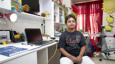 Pritvik Sinhadc, 14, will represent the Middle East as a World Science Scholar. Antonie Robertson/The National