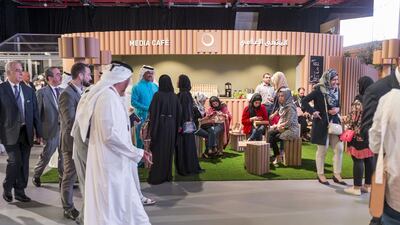 People attend the Arab Media Forum at Dubai World Trade Center. Antonie Robertson / The National