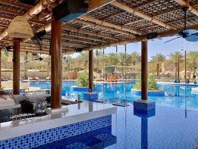 The newly renovated swimming pool at Qasr Al Sarab Desert Resort by Anantara.