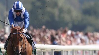 Mutakayyef shown in the Juddmonte International Stakes last month in York. Alan Crowhurst / Getty Images
