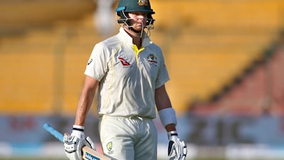 Australia's Steve Smith after his dismissal on day one of the second Test against Pakistan at the National Stadium in Karachi. AP