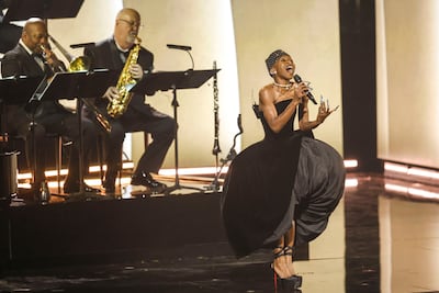 British singer and actress Cynthia Erivo wore Ashi Studio to perform during the 67th annual Grammy Awards ceremony. EPA