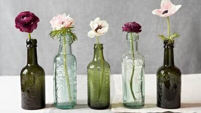 Vintage bottles. Courtesy of Bottle Green Home