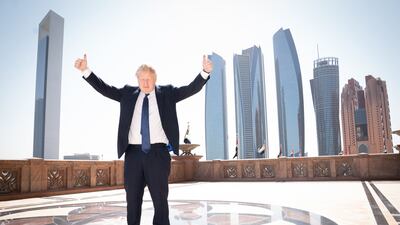 Mr Johnson arrives for a media interview at the Emirates Palace hotel in Abu Dhabi, in March 2022. Getty Images