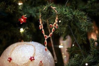 Jewels on the tree were provided by Style Gallery, which operates an outlet in the hotel. Delores Johnson / The National