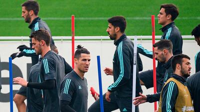 Cristiano Ronaldo training with Juve. AFP