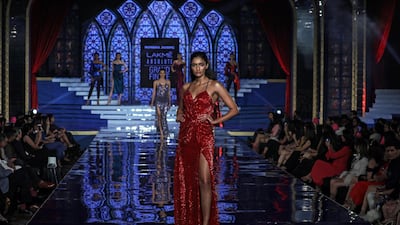 The show was a mix of solid bold colours and prints. EPA