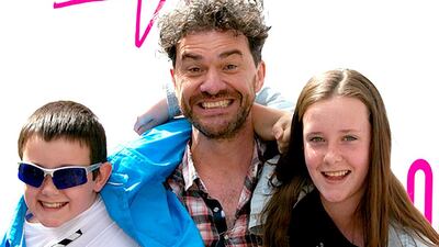 Mark Cousins with his niece and nephew. Lloyd Smith