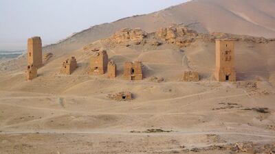 A view shows tower tombs in the Valley of Tombs, west of the historical city of Palmyra, Syria. Sandra Auger / Reuters