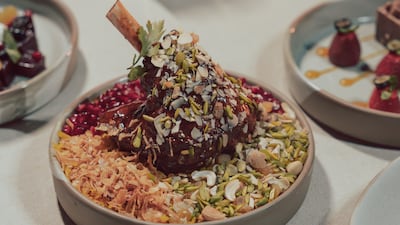 The food is a mix of Arabic and international staples