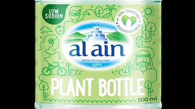 A biodegradable plant-based water bottle by the Agthia Group