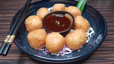 Batter-fried marinated chicken balls at Nara Pan Asian
