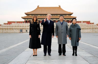US President Donald Trump and first lady Melania visit the Forbidden City with China's President Xi Jinping and Peng Liyuan in Beijing, China. Reuters