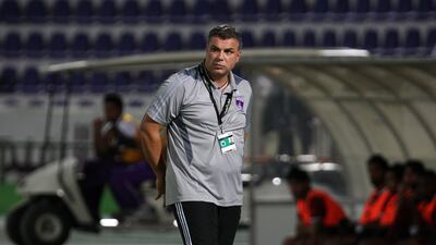 Cosmin Olaroiu, coach of Al Ain, paces the dugout. Pawan Singh / The National