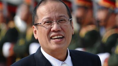 Philippines' president Benigno Aquino arrives at Wattay International Airport in Laos on his way to the ninth Asia-Europe summit in Vientiane, the Laotian capital, in November 2012. Aquino, nicknamed "Noynoy", followed an anti-corruption agenda and ushered in economic reforms during his presidency from 2010 to 2016. He died on Thursday at the age of 61. AFP