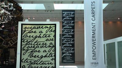 The Fatema Bint Mohammed Bin Zayed Initiative (FBMI) was established, in association with Tanweer Investments, to empower women in Afghanistan by offering employment in the carpet-production process. It provides them with resources, such as looms and wool, and pays a fair market price for their work and encourages them to develop their skills.