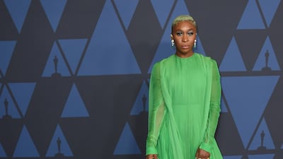 Cynthia Erivo in Valentino at the 11th Annual Governors Awards gala hosted by the Academy of Motion Picture Arts and Sciences at the Dolby Theater in Hollywood on October 27, 2019. AP