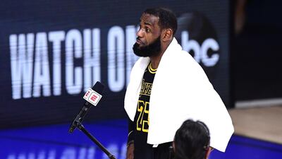 LeBron James of the Los Angeles Lakers after defeating the Miami Heat 124-114. AFP