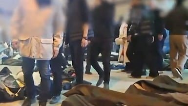 This video grab taken on Tuesday shows dozens of bodies lying inside the Tehran Province Forensic Diagnostic and Laboratory Centre in Kahrizak. AFP