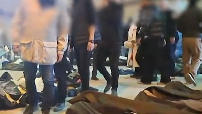 This video grab taken on Tuesday shows dozens of bodies lying inside the Tehran Province Forensic Diagnostic and Laboratory Centre in Kahrizak. AFP