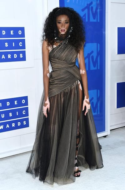 Winnie Harlow arrives at the MTV Video Music Awards. Evan Agostini, AP