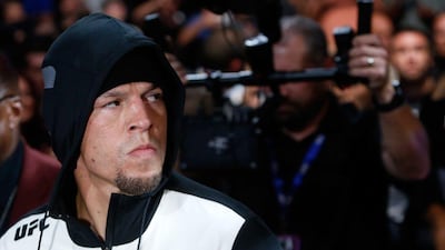 Nate Diaz walks to the Octagon before his welterweight rematch against Conor McGregor at UFC 202 in 2016. AFP
